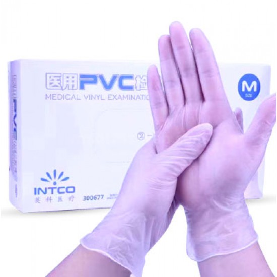 PVC Medical Vinyl Examination Gloves per Box in 100 pcs