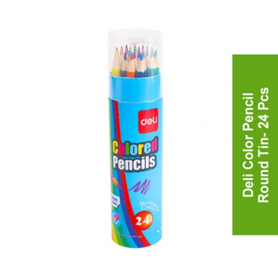 Deli Color Pencil Round Tin 24 pcs