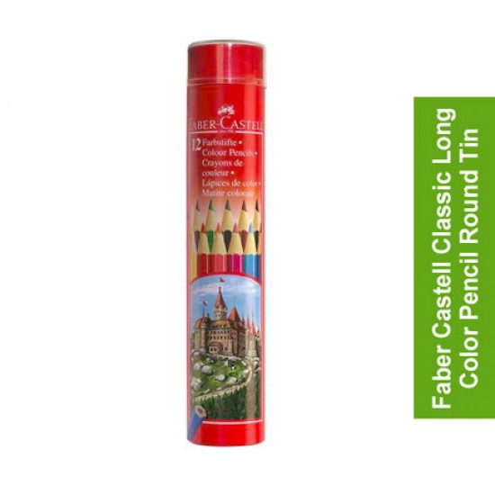 Faber Castell Classic Long Color Pencil Round Tin 12 pcs