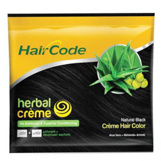 Hair Code Herbal Creme Natural Black 20 gm